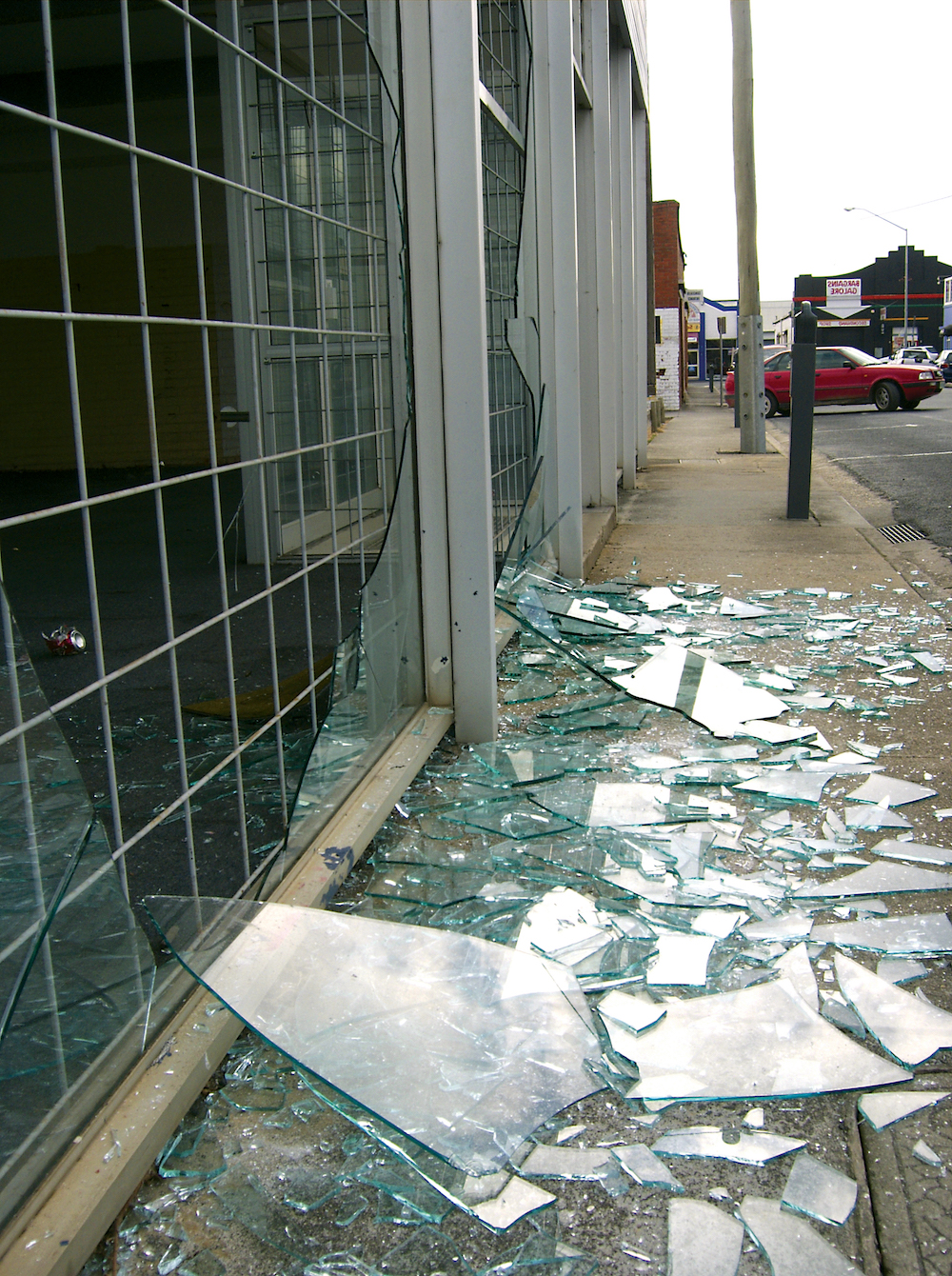 Broken shop window Film in Long Island