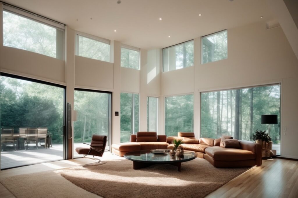 Long Island home interior with solar control window film
