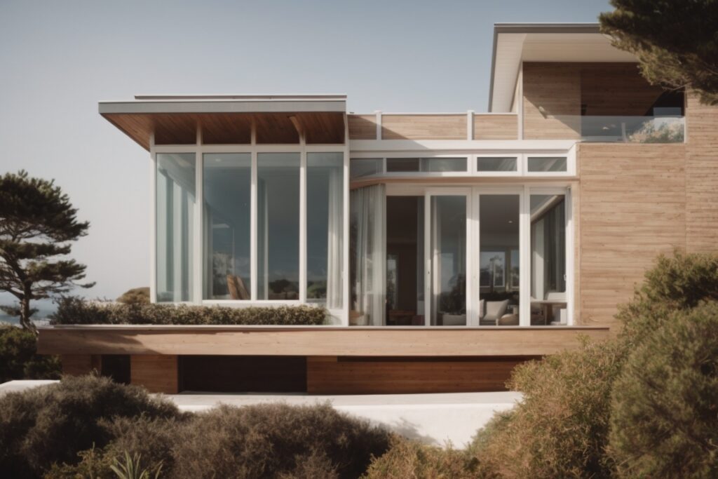 coastal home with windows protected by window film