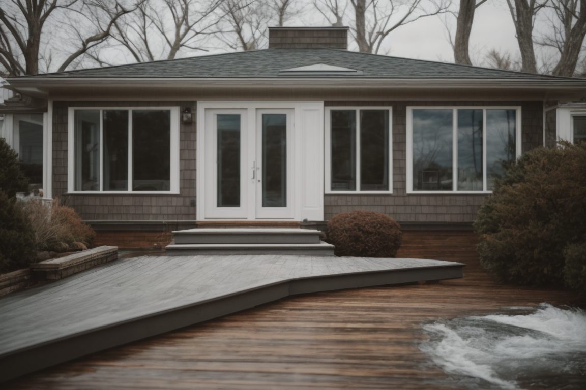 Coastal Long Island home with window film resisting storm damage