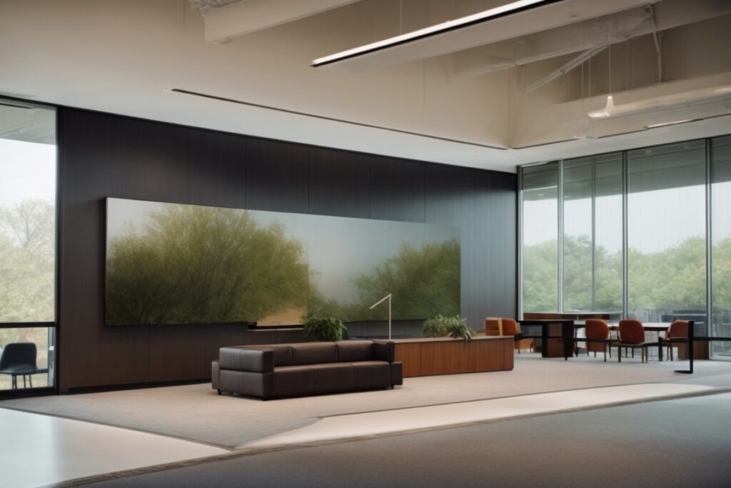 Long Island office interior with opaque privacy window film