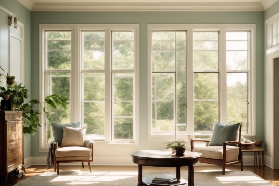 Long Island home interior with opaque windows and sunlight filtering through, showing UV protection and energy efficiency