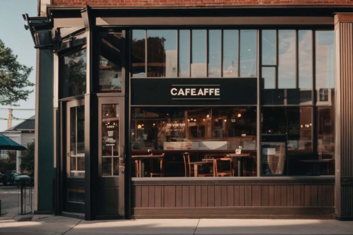 Local café in Long Island with custom commercial window tinting, increased foot traffic