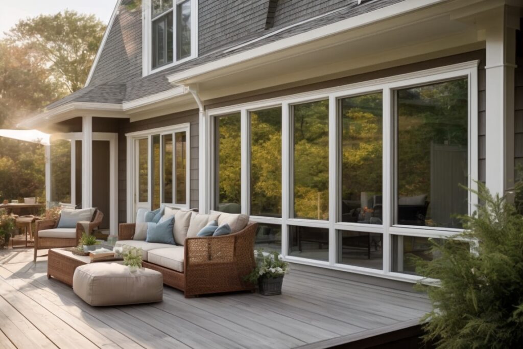 Long Island home exterior with modern window films for energy efficiency