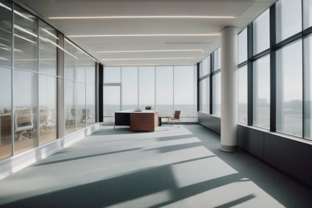 Modern office with frosted window film in Long Island